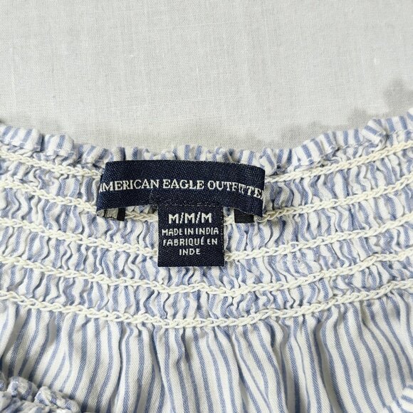American Eagle Outtfitters Women's Medium Striped Top with Bell Sleeves - Picture 6 of 10